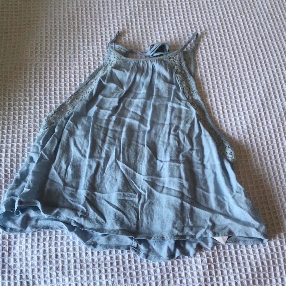 Light blue cropped top